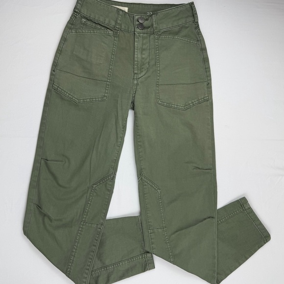 Anthropologie Pilcro The Wanderer Pants Green Utility Cargo Pants Size 23 EUC - Picture 3 of 16